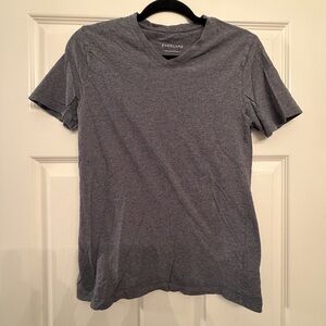 Everlane V neck t shirt in Grey, size small. 100% Cotton